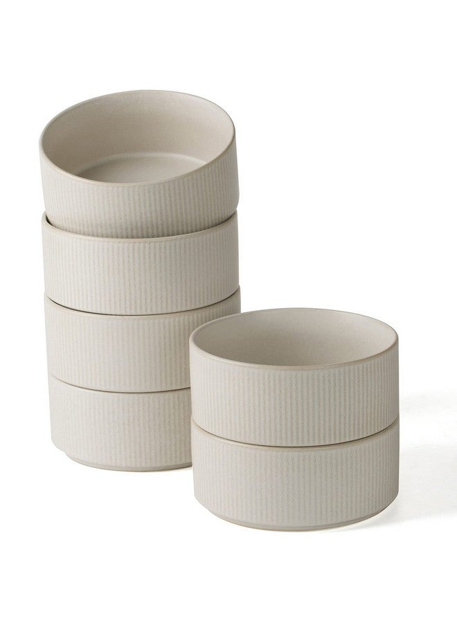 Famiware مجموعة أطباق حبوب فامي وير ستار، مجموعة أطباق شوربة من 6 قطع، زجاج مزدوج تفاعلي، قابلة للتكديس، أطباق عميقة سعة 23 أونصة مناسبة للحبوب، الفشار، الشوفان، الحلوى - آمنة للغسالة والميكروويف، بيضاء غير لامعة - Image 1