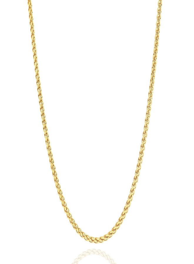 OLARCU 2.5mm/4mm Gold Wheat Chain for Men Women, Mens Stainless Steel Chain Necklace Jewelry, 16-26 Inches, 20 Inches, Stainless Steel, No Gemstone - Image 1