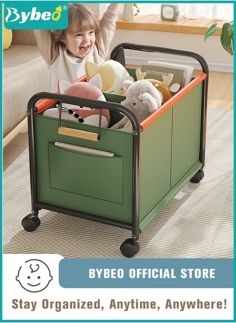 Bybeo Toy Storage Organizer, Toys Storage Box with Wheels, Toy Chest Storage Basket for Kids, Children Toy Container with Durable Handles for Nursery, Living Room, Playroom, Bedroom, Large Capacity  - Image 1