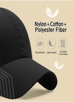 Foldable Baseball Cap,  Mesh Quick Dry Hat Breathable Summer Sun Protection Cap Unisex Outdoor Sports Hats with Adjustable Buckle Soft Brim Peaked Cap Lightweight Running Cap for Outdoor