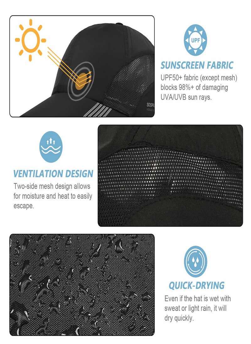 SYOSI - Foldable Baseball Cap,  Mesh Quick Dry Hat Breathable Summer Sun Protection Cap Unisex Outdoor Sports Hats with Adjustable Buckle Soft Brim Peaked Cap Lightweight Running Cap for Outdoor - Image 1