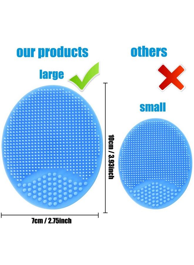 MR LION Baby Bath Brush Baby Cradle Cap Brush Silicone Massage Brush Silicone Scrubbers Exfoliator Brush ; The Skinsoother Baby Essential For Dry Skin Cradle Cap And Eczema (Large Blue & Green) - Image 3