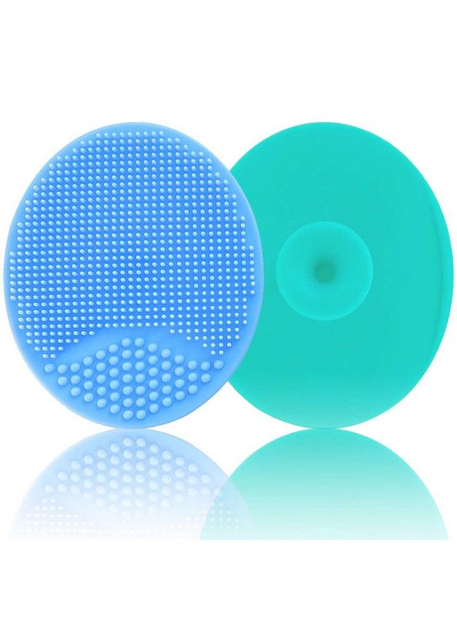 MR LION Baby Bath Brush Baby Cradle Cap Brush Silicone Massage Brush Silicone Scrubbers Exfoliator Brush ; The Skinsoother Baby Essential For Dry Skin Cradle Cap And Eczema (Large Blue & Green) - Image 1