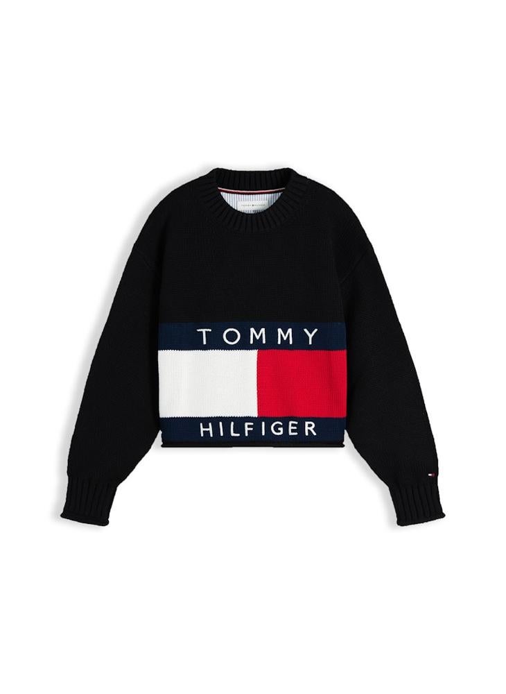 TOMMY HILFIGER Heritage Intarsia Flag Relaxed Jumper - Image 5