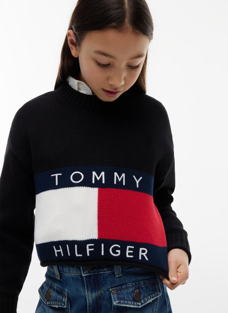 TOMMY HILFIGER Heritage Intarsia Flag Relaxed Jumper - Image 3
