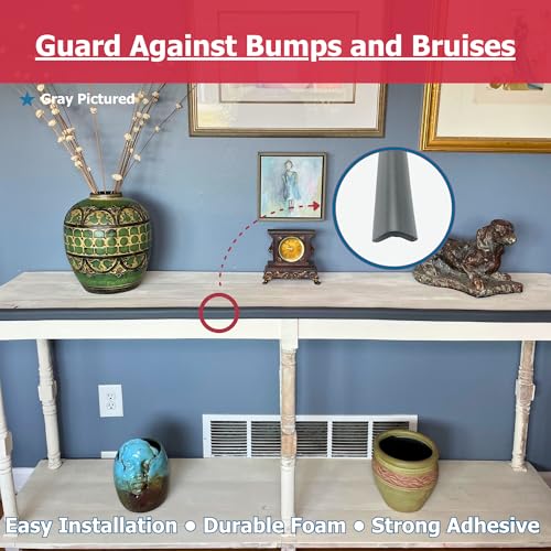 Cardinal Gates EC Edge Cushion for Baby Proofing - Edge Corner Protector Soft Foam Strip for Baby Safety – Guard Against Child Injury on Desk, Table, Bed - 12 Feet of Padding - Made in USA – Brown - Image 4