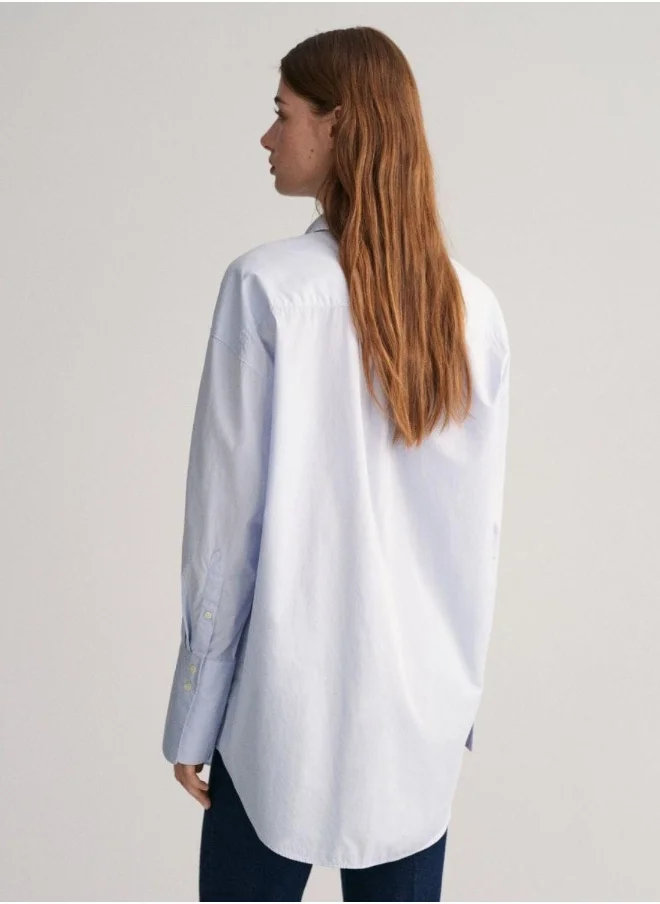 غانت Gant Oversized High Cuffs Poplin Shirt