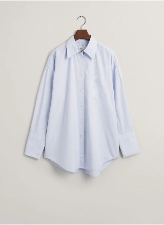 غانت Gant Oversized High Cuffs Poplin Shirt
