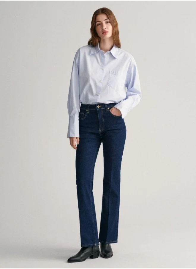 غانت Gant Oversized High Cuffs Poplin Shirt