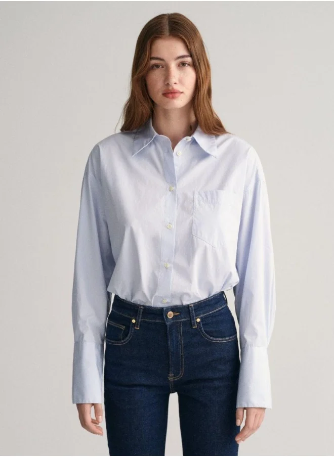 غانت Gant Oversized High Cuffs Poplin Shirt