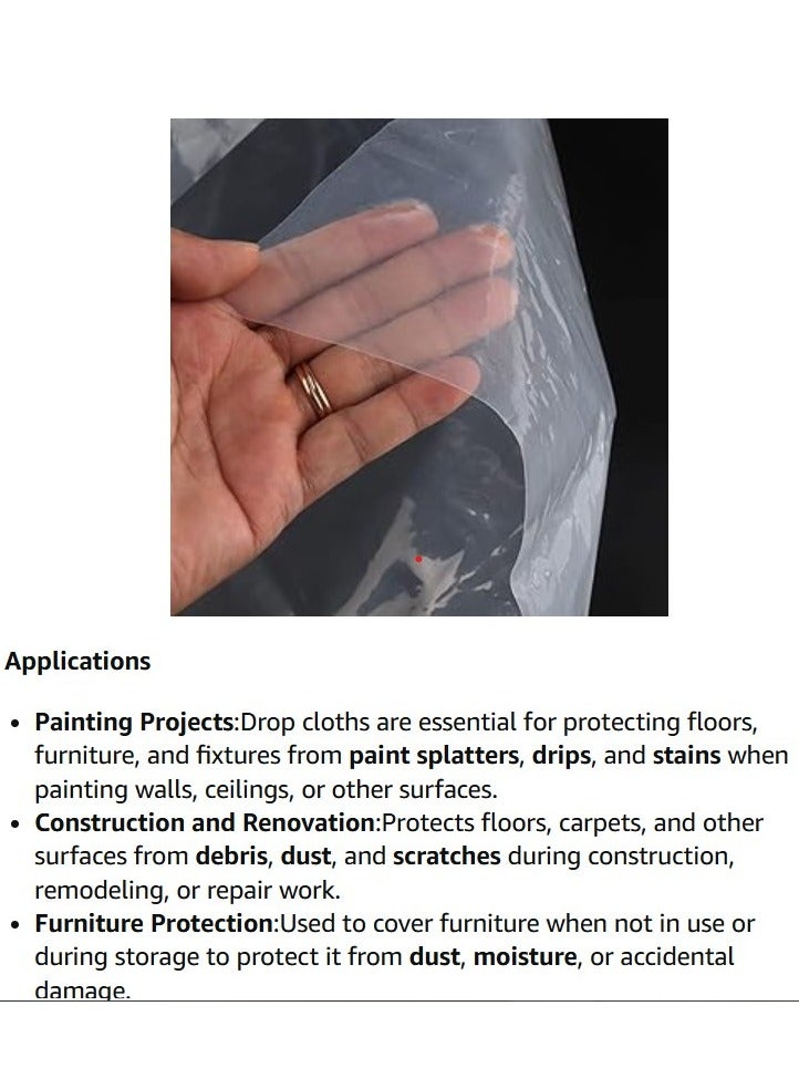 NJM Waterproof Anti Dust Disposable Plastic Drop Cloths Sheet Furniture Cover For Painting Couch - Image 4