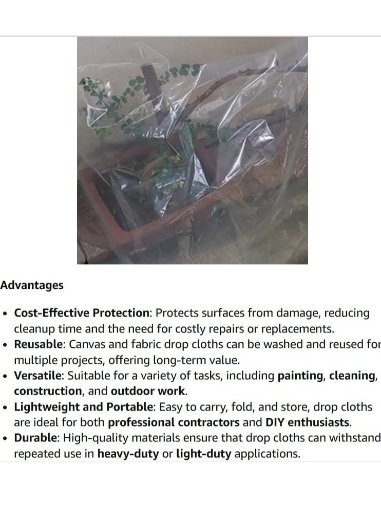 NJM Waterproof Anti Dust Disposable Plastic Drop Cloths Sheet Furniture Cover For Painting Couch - Image 5