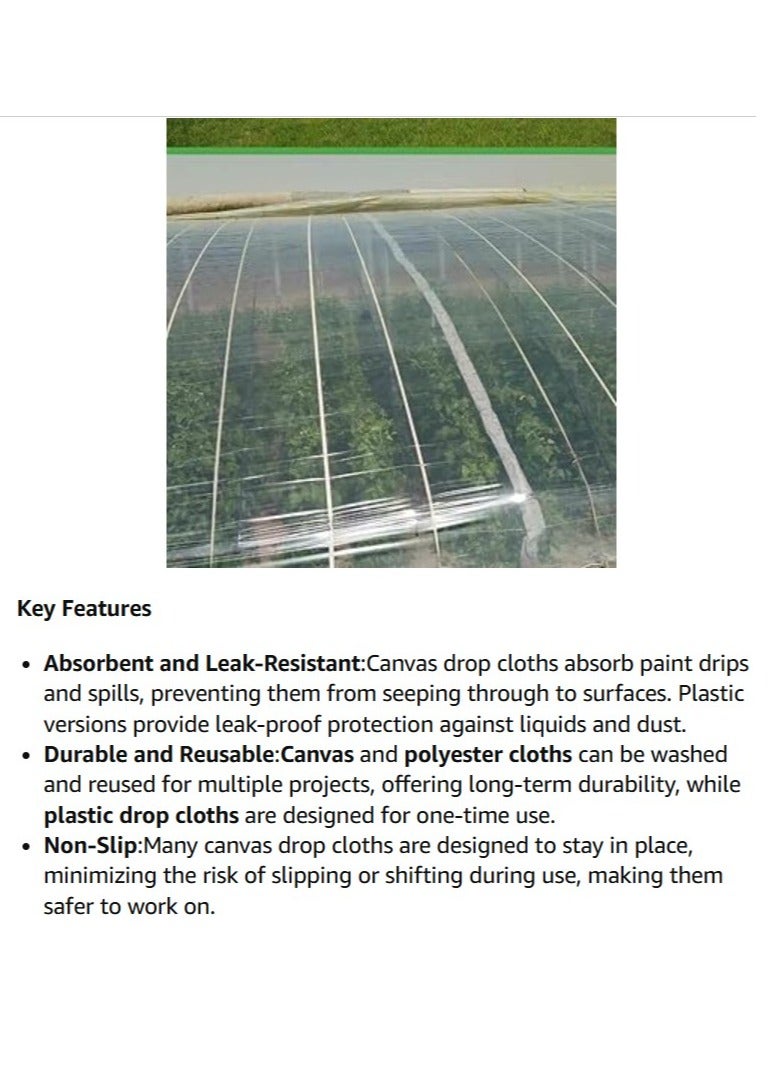 NJM Waterproof Anti Dust Disposable Plastic Drop Cloths Sheet Furniture Cover For Painting Couch - Image 3