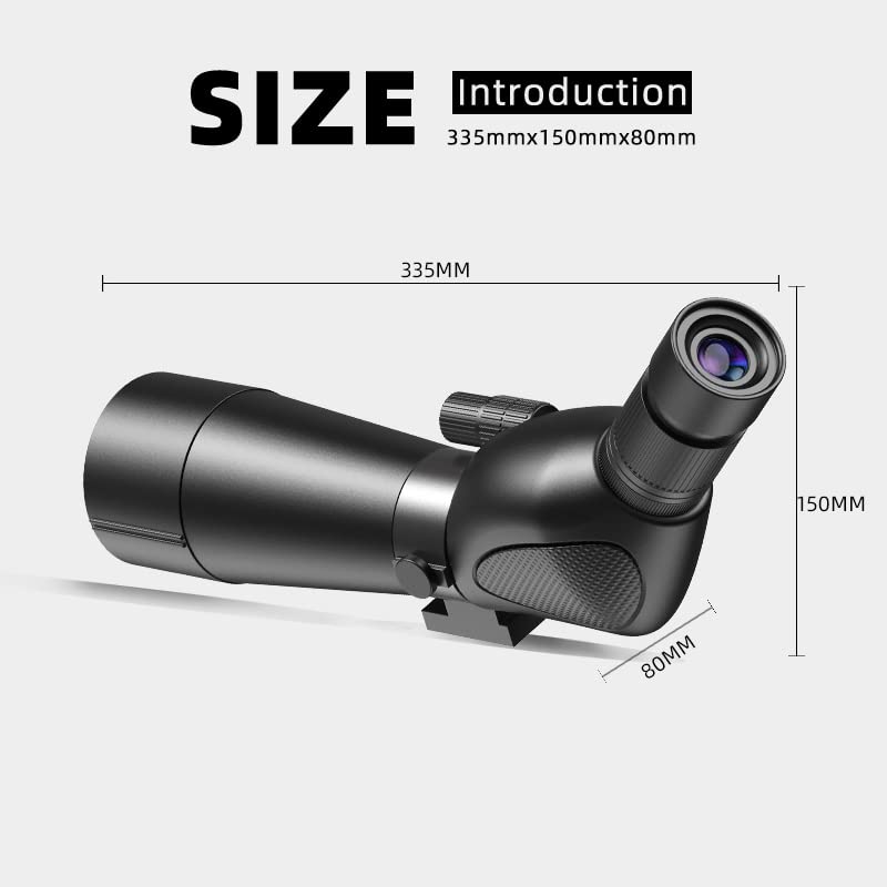 ZHIZUKA 20-60 X 60 Zoom Spotting Scope with Tripod Stand+Shoulder Carrying Case. High Power Long Range Waterproof and Fogproof Scope for Stargazing, Scenery, Wildlife, Bird Watching Shooting Hunting. - Image 3