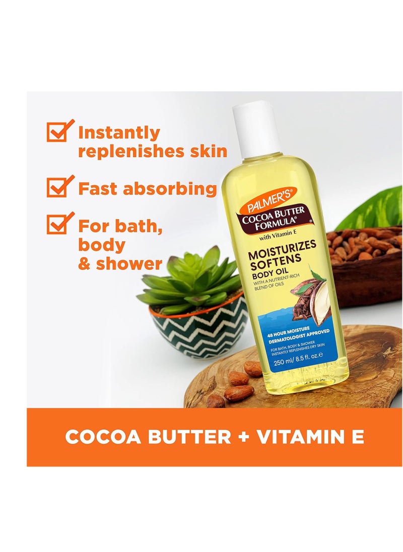 PALMER'S - Palmer's Cocoa Butter Moisturizing Body Oil with Vitamin E, Radiant Looking Glow and Skin Hydration, Instant Absorption, Bath, Body and Shower, 8.5 Ounces - Image 1