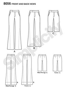 Simplicity 8056 Women'S Flared Pants And Shorts Sewing Patterns Sizes 10 18  - Image 3