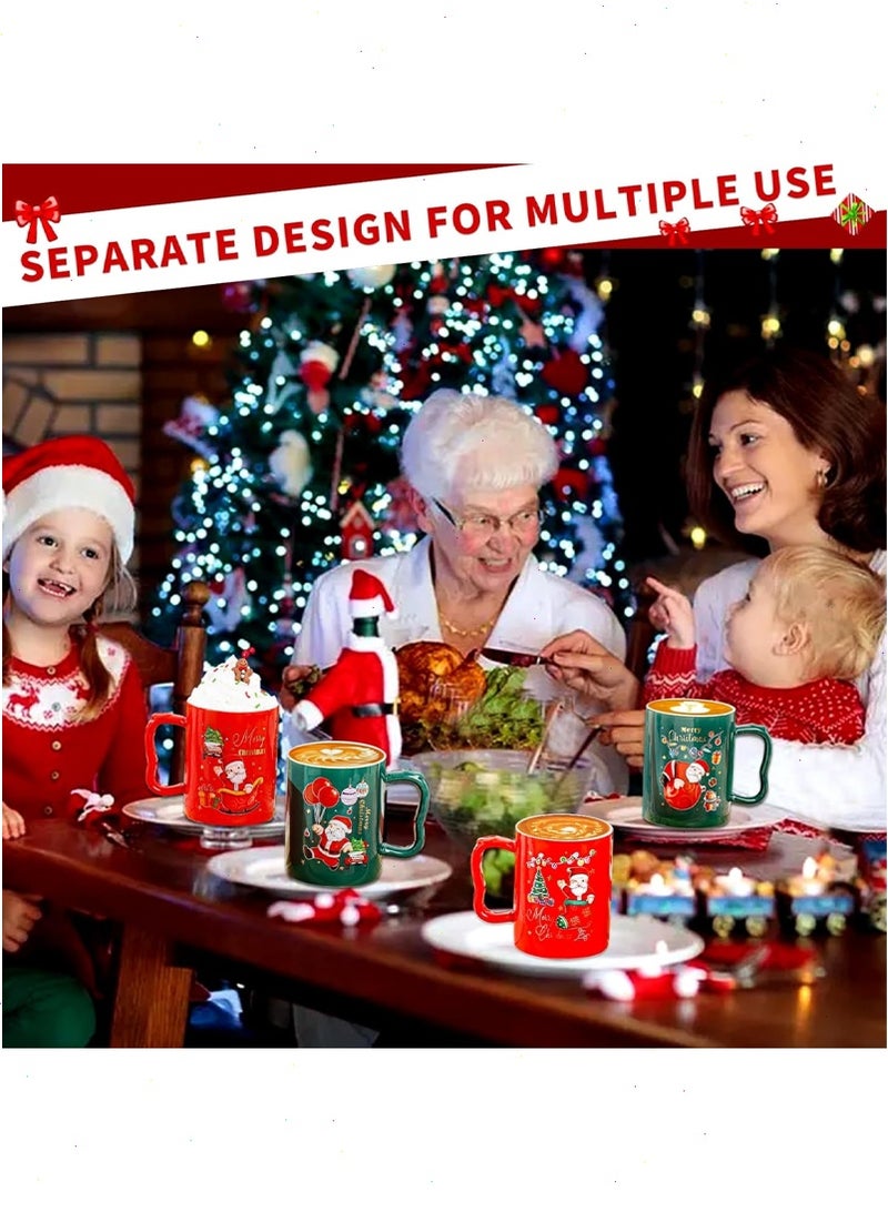 Yoawllty Christmas Gifts, Christmas Mugs, Christmas Cute Cups with Spoon, Seasonal Coffee Cup for Home Christmas Decorations(Random Pattern) - Image 4