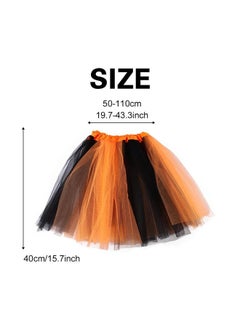 Kakaco Kakaco Layered Tutu Skirts Tulle Rainbow Tutu Ballet Dance Tutus Party Tutu Costume for Women and Girls (J-Black,Orange)  - Image 2