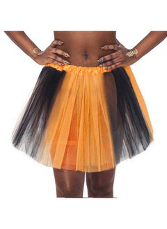 Kakaco Kakaco Layered Tutu Skirts Tulle Rainbow Tutu Ballet Dance Tutus Party Tutu Costume for Women and Girls (J-Black,Orange)  - Image 1