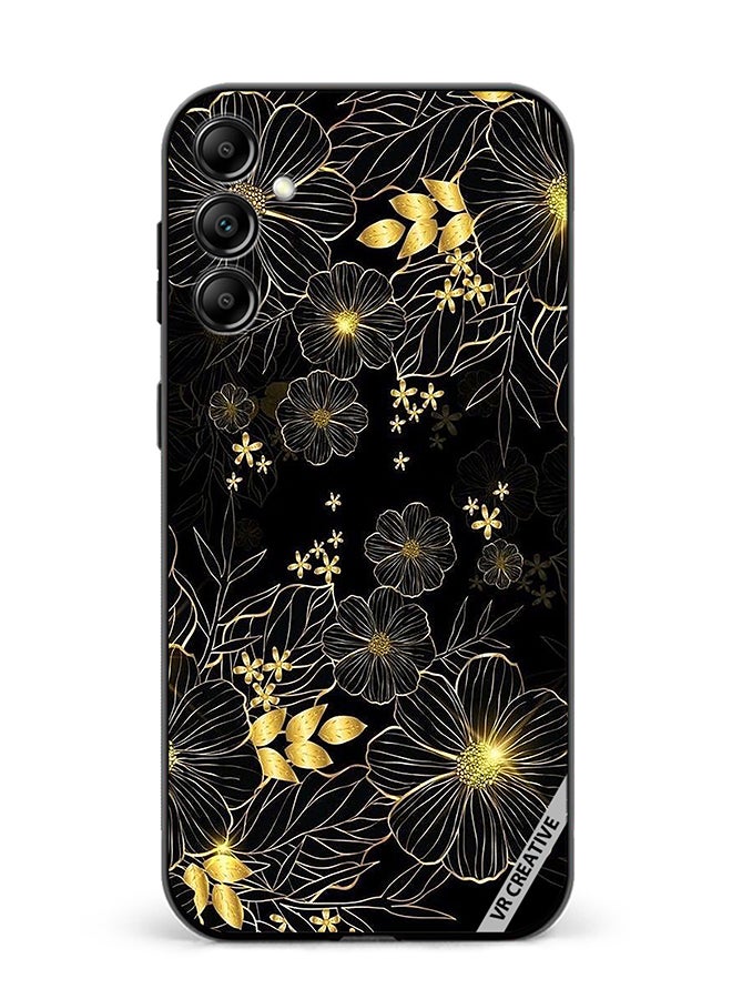 VR CREATIVE Protective Case Cover For Samsung Galaxy A55 Golden Flower Design Multicolour - Image 1