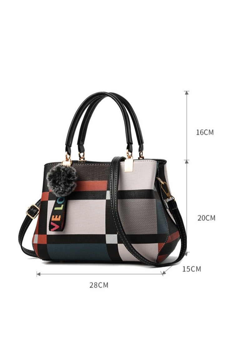 Handbags For Women, Fashion Plaid Pattern Crossbody Bag, Shoulder Bag, Small Tote Bag, Ladies Satchel Purse（Random grid style） - Image 2