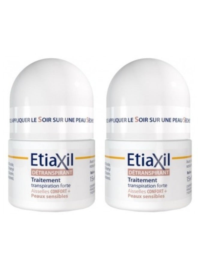 إتياكسيل إيتياكسيل علاج مزيل للعرق كونفورت+ رول أون للإبطين للبشرة الحساسة، 2 × 15 مل - Image 1