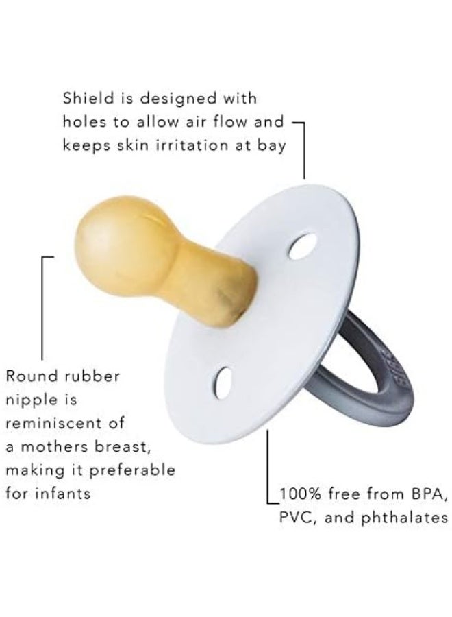 BIBS Pacifiers Colour Collection | Natural Rubber Baby Pacifier | Set of 2 BPA-Free Soothers | Made in Denmark | 18+ Months (Pack of 2) | Blush Night - Image 2