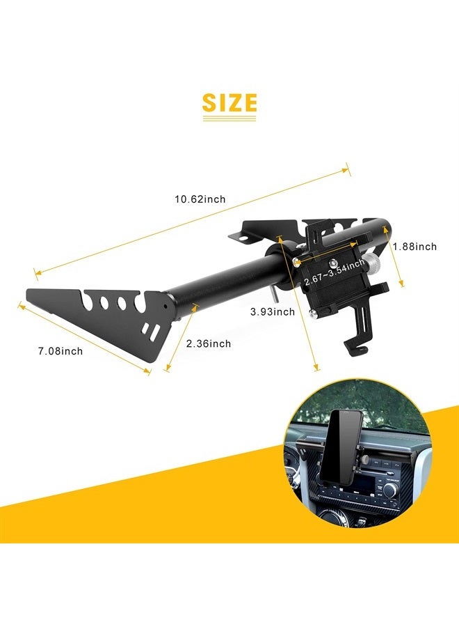 JeCar Rugged Heavy Duty Dash Bar Phone Holder, Dashboard Cell Phone Mount for 2007-2010 Jeep Wrangler JK & Unlimited - Image 2