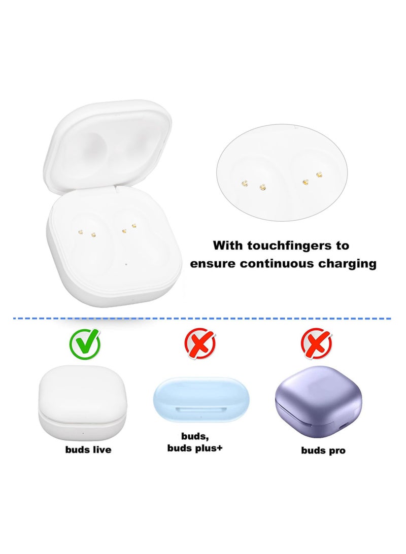 Wired Charging Case for Samsung Galaxy Buds Live, Replacement Charger Dock Station, White Cover for Bluetooth Earbuds - Image 2