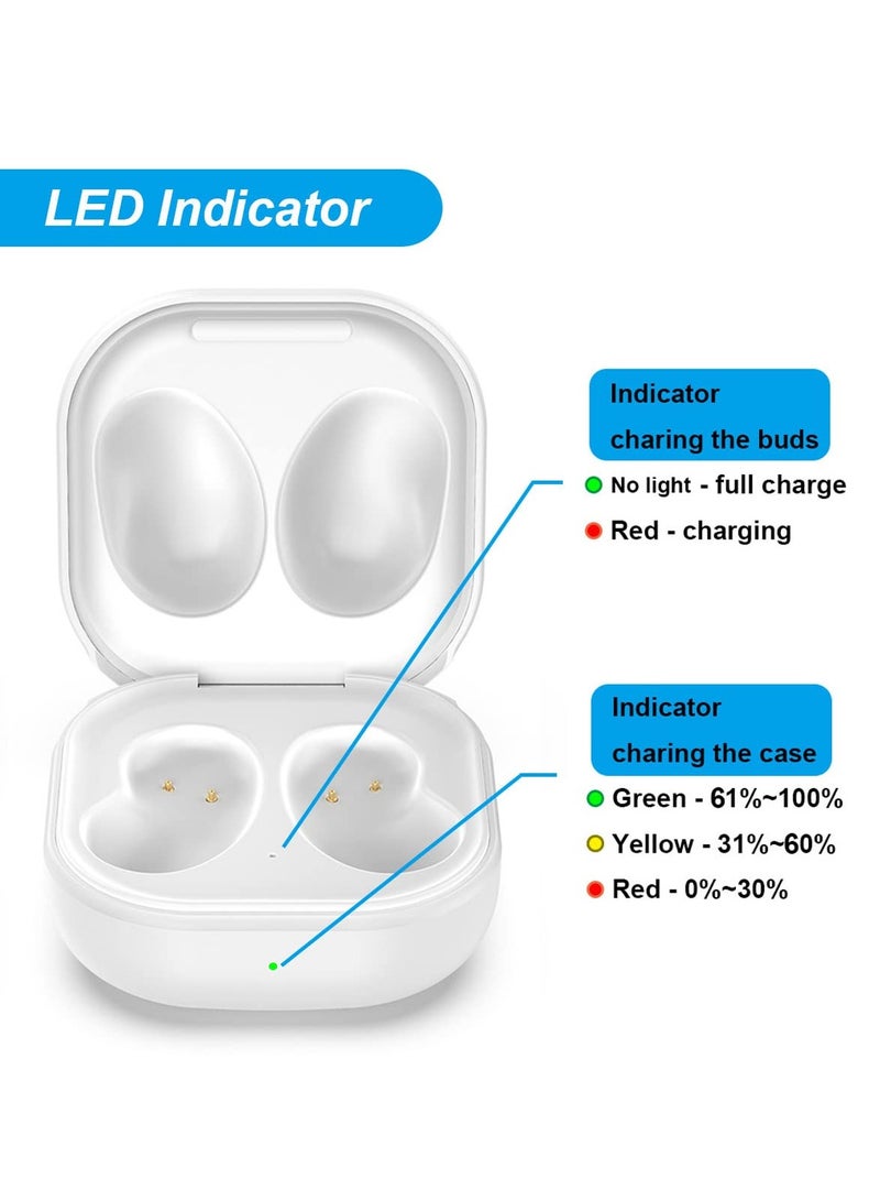 Wired Charging Case for Samsung Galaxy Buds Live, Replacement Charger Dock Station, White Cover for Bluetooth Earbuds - Image 3