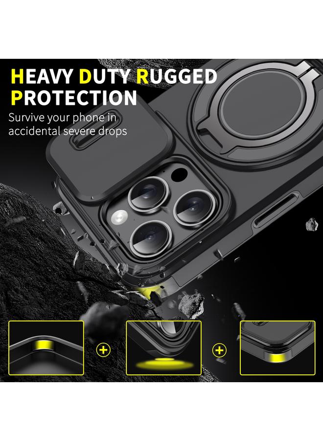 S-TOP Case For iPhone 15 Pro Max Sliding Camshield Ring Holder Phone Case - Image 2