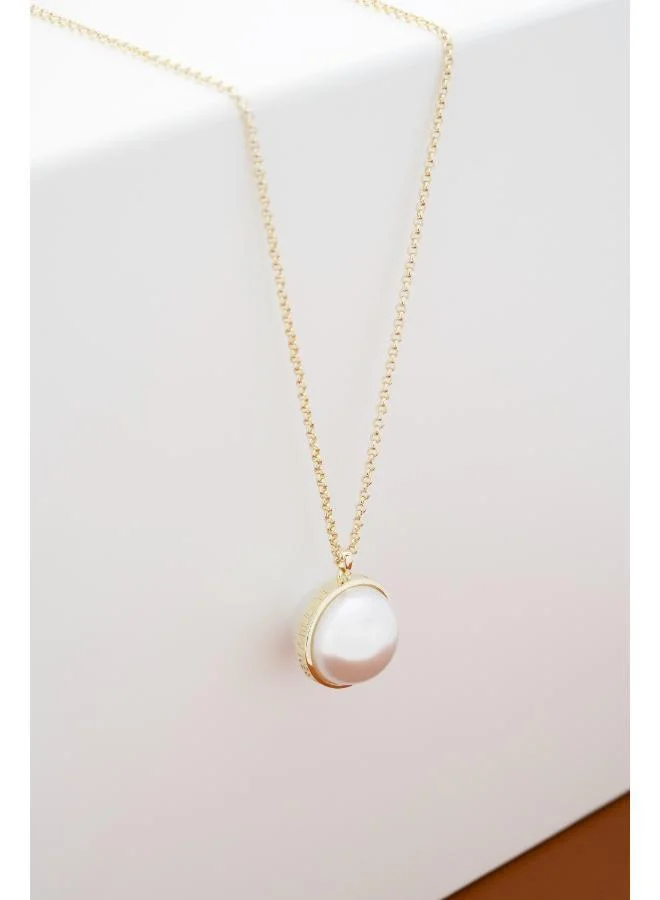 Karen Millen Large Pearl Ball Pendant Necklace