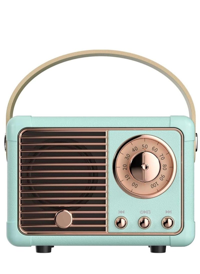 Generic HM-11 Bluetooth Portable Radio, Retro Mini Speaker with Clear Stereo Sound, Rich Bass for iPhone, Android Devices and Tablets(Blue)  - Image 1