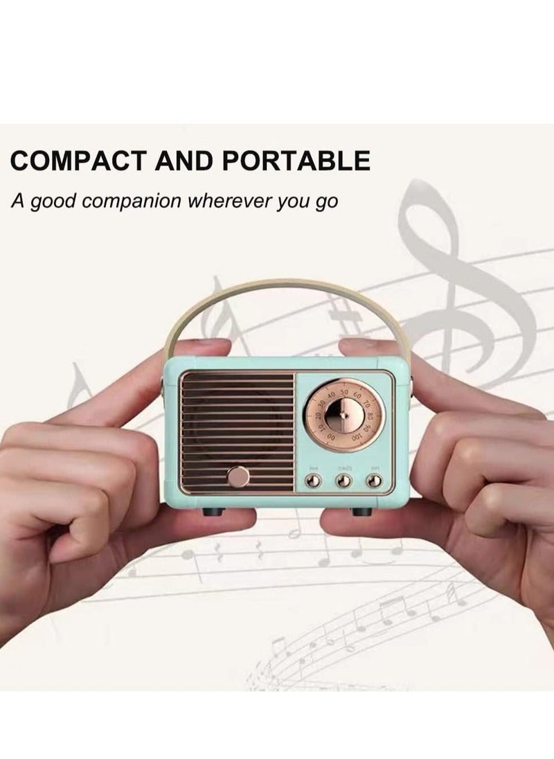 Generic HM-11 Bluetooth Portable Radio, Retro Mini Speaker with Clear Stereo Sound, Rich Bass for iPhone, Android Devices and Tablets(Blue)  - Image 5