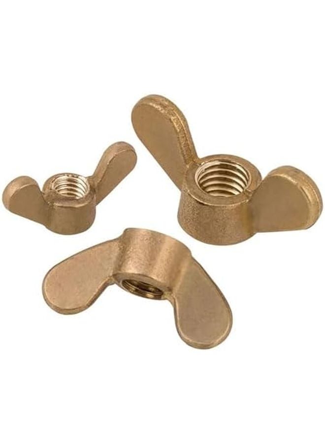 RWRAPS 10pcs M10 Brass Copper Wing Nut Butterfly Hand Tight Screw Cap - Image 1