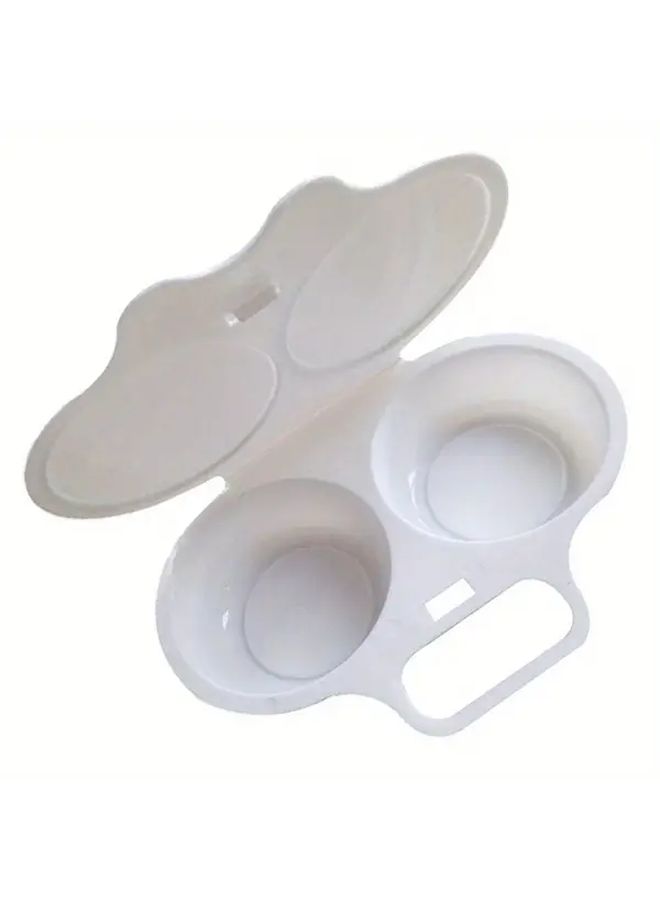 White Microwave Egg Poacher Round Mold Kitchen Cooking Tool PC Polycarbonate - Image 5