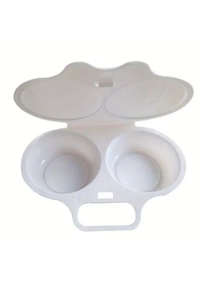 White Microwave Egg Poacher Round Mold Kitchen Cooking Tool PC Polycarbonate - Image 4