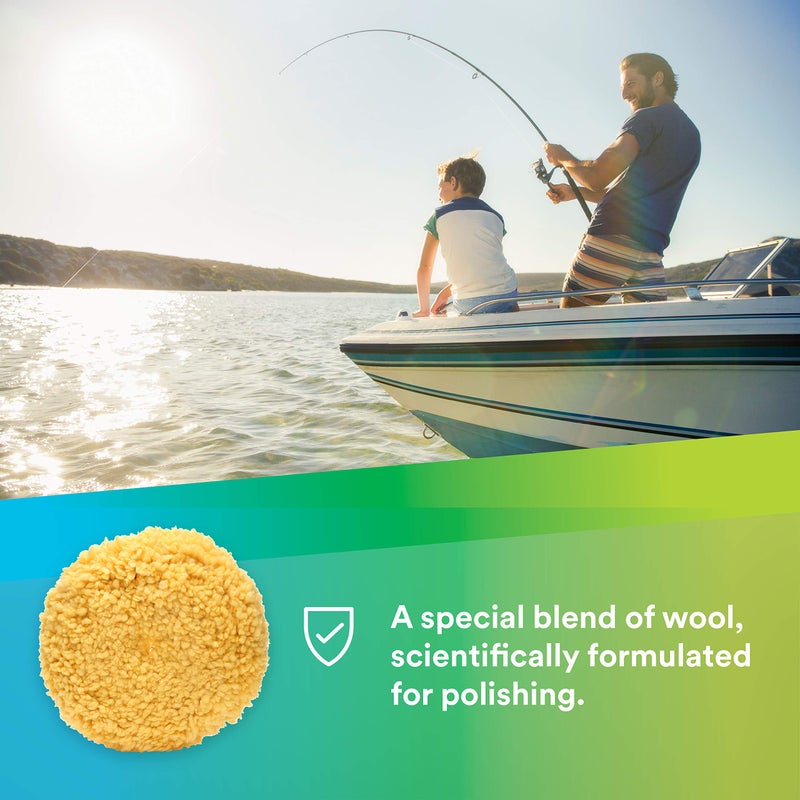 3M Wool Polishing Pad (05713) â€“ For Boats, Cars, Trucks and RVs â€“ Single-Sided â€“ 9 Inches , Yellow - Image 2