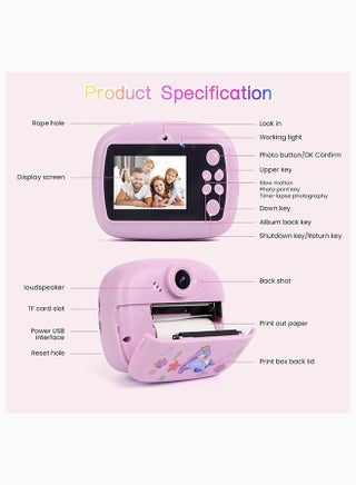 Toyland Snap & Print Kids Camera - Instant Thermal Print Camera with Printing Paper - Black & White Inkless Digital Photo Printer Toy - Assorted Colors - view 4