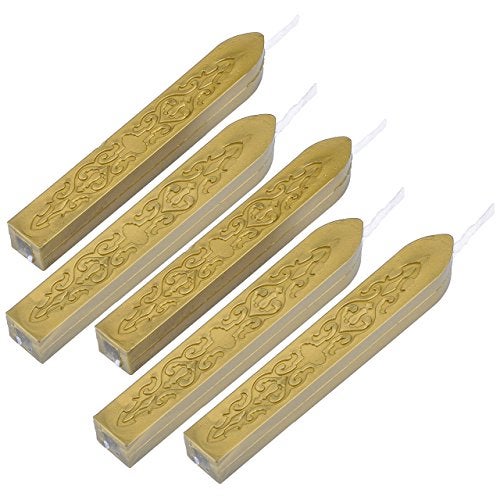 Yoption 5 Pcs Totem Fire Manuscript Sealing Seal Sticks with Wicks Multi-Color Cord Wick Sealing Wax for Postage Letter Retro Vintage Wax Seal Stamp (Lapis Lazuli) - Image 1