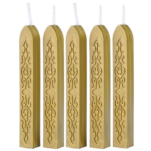 Yoption 5 Pcs Totem Fire Manuscript Sealing Seal Sticks with Wicks Multi-Color Cord Wick Sealing Wax for Postage Letter Retro Vintage Wax Seal Stamp (Lapis Lazuli) - Image 2