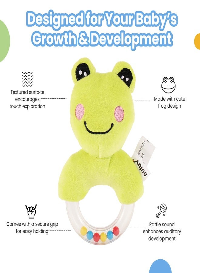 Nuluv Frog Ring Rattle Toy, Soft Toy with Rattle Sound, Ring Rattle for Babies and Infants, Develops Sight, Sound and Motor Skills, Lightweight and Portable, Non-Toxic, for Babies 3+ Months - Image 2