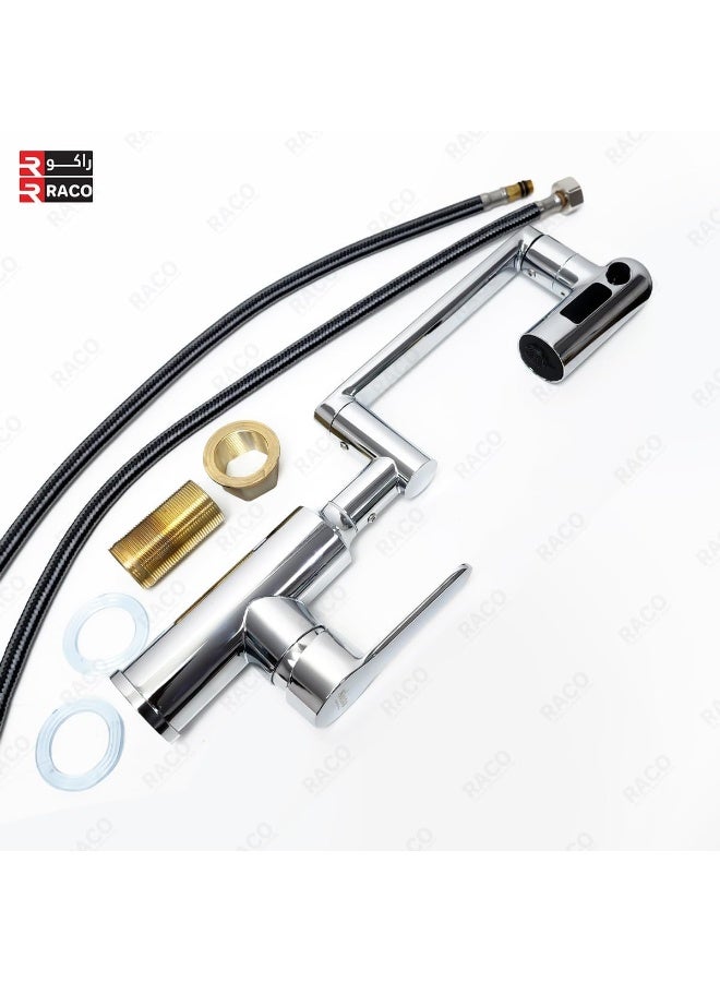 راكو صنبور مطبخ راكو سيينا مودرن ثلاثي المحاور - صنبور ذراع آلي كروم مع دوران 360 درجة، أوضاع تدفق/رش/مسح، صنبور حوض قابل لتعديل الارتفاع (كروم) - Image 5