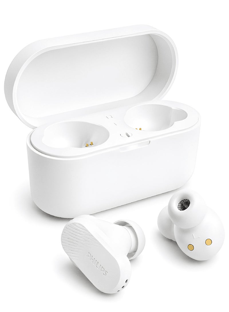 Philips True Wireless Earbuds, TWS Bluetooth 5.3 with Hybrid ANC, AI Clear Calls, Dynamic Bass Boost, IPX4 Waterproof, Touch Controls, USB-C Charging Case, Up to 24H Battery Life, TAT3509,  White white - Image 1