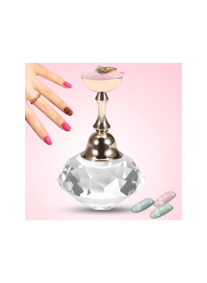 Nail Tips Stand Crystal Holder, Magnetic Practice Stand with Alloy Base for Art Nail Salon DIY and Practice Manicure - Image 1