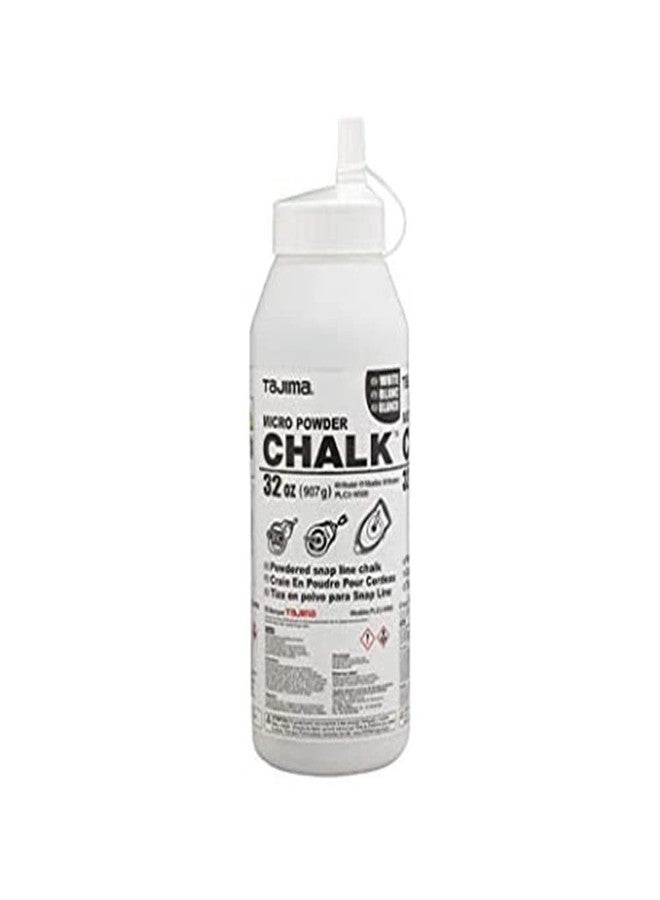 Tajima Micro Chalk - White 32-oz (907g) Ultra-Fine Snap-Line Chalk with Durable Bottle & Easy-Fill Nozzle - PLC2-W900 - Image 1