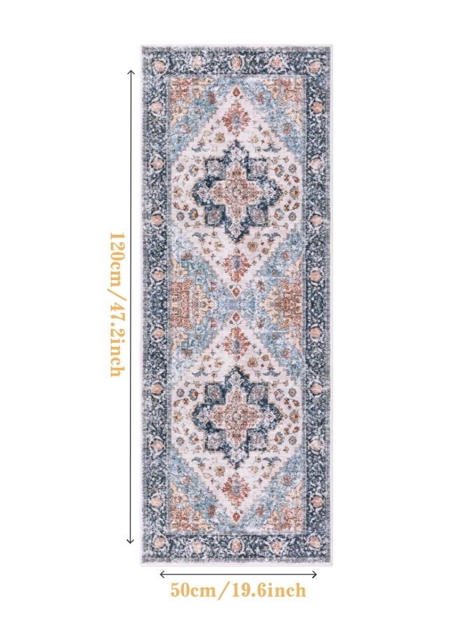 Retro Persian style living room coffee table bedroom carpet - anti slip, stain resistant, easy to clean, washable, soft and comfortable area carpet - Image 1