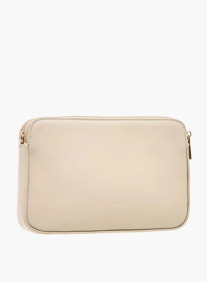 Flora Bella By Shoexpress Women Quilted Crossbody Bag with Zip Closure and Adjustable Strap