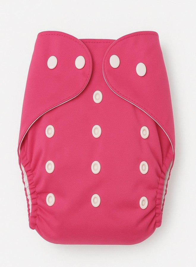 Kritiu Reusable Baby Cloth Diapers (0-3 Years) Pack of 3 with 2 Inserts & Bib | Leak-Proof & Adjustable | Washable Up to 300 Times | Waterproof, BPA-Free, Eco-Friendly, Anti Bacterial, Rashes Free Diapers for Babies & Toddlers (3-17 kg) (PINK) - Image 2