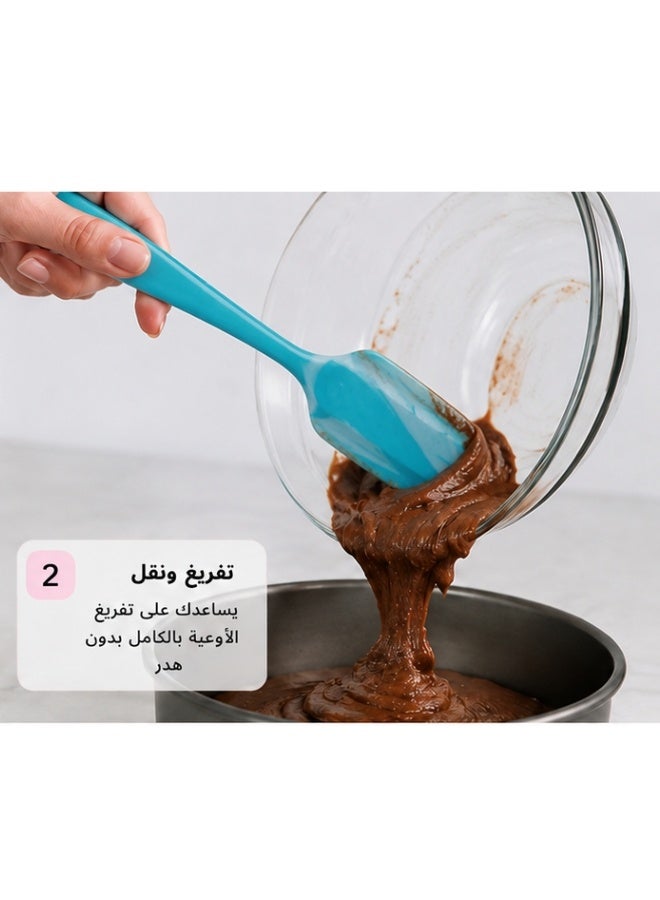 معلقة سباتولا من السيليكون, مقاومة للحرارة العالية وخالية من مادة BPA، ملعقة مطاطية مقاومة للحرارة 316 درجة مئوية للطهي والخبز والخلط - Image 3